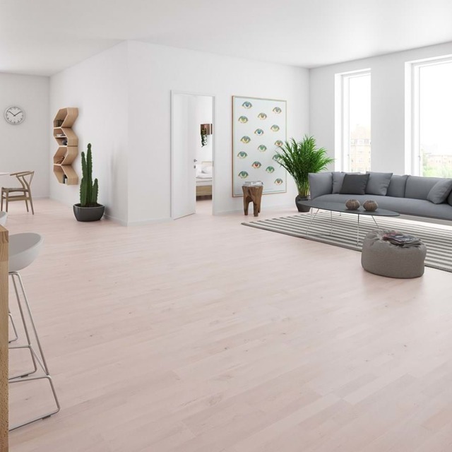 Junckers White Beech Solid Wood Flooring 14mm X 129mm X 1830mm
